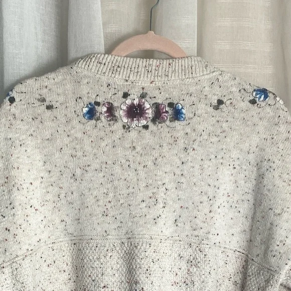 Vintage Lee Sport 100% Cotton Floral Printed Crew Neck Sweater Large Made in USA - Picture 6 of 11